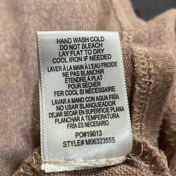 🌻 BOBEAU LIGHTWEIGHT LONG SLEEVE HOODIE V NECK AND TAUPE NUBBY FABRIC SIZE:S - Picture 7 of 12